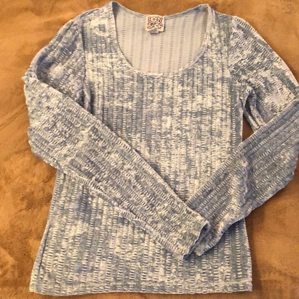 The Body Shop Blue Textured Top